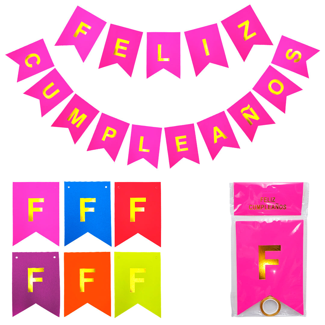 BANDERIN FELIZ CUMPLEAÑOS YANG HW-068 CJ 600 R-16333 A-372 - L-545 PAQ 10 5000094P