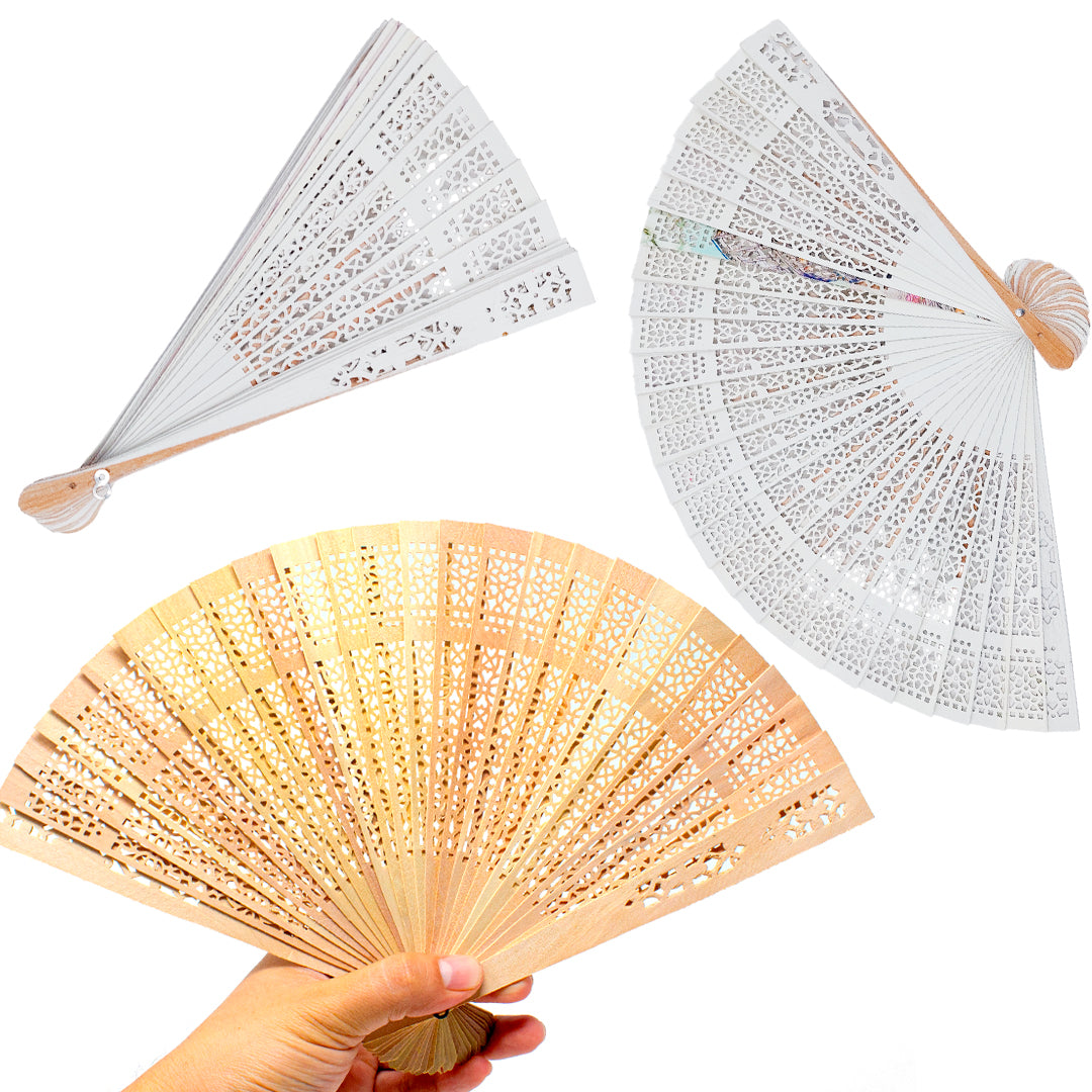ABANICO DE MADERA PERFORADO K-213  - PAQ10 2000150P